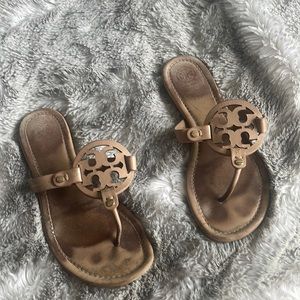 Tori Burch Miller sandal with dust bag. Worn.